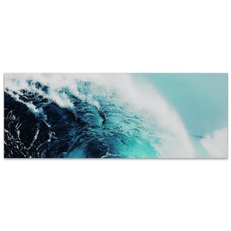 EMPIRE ART DIRECT Empire Art Direct TMP-EAD5009A-2463 Frameless Free Floating Tempered Glass Art by EAD Art Coop - Blue Wave 1 TMP-EAD5009A-2463